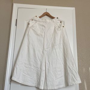 Free People Midi White Skirt